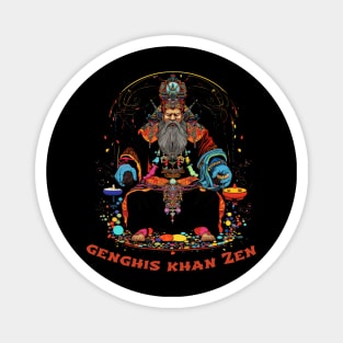 Funny Genghis Khan, Zen Meditation Magnet